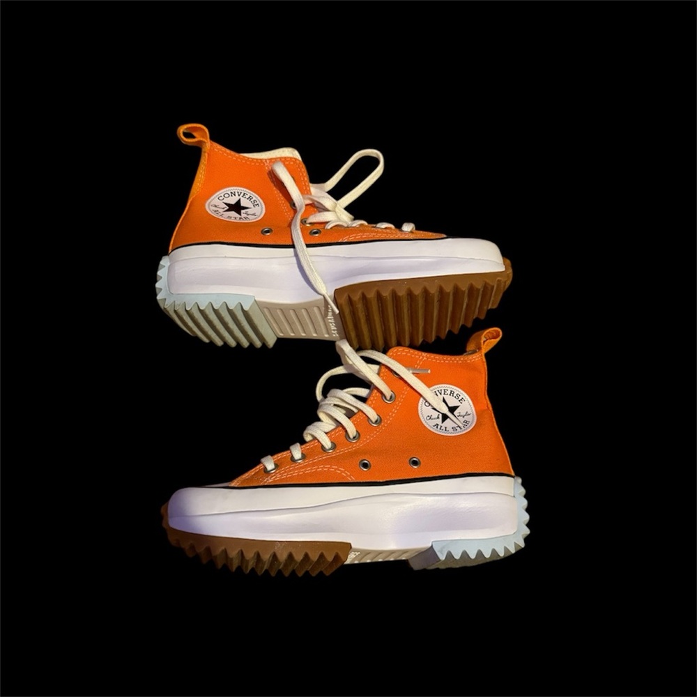 Converse Orange High-Top Sneakers with Chunky Sole